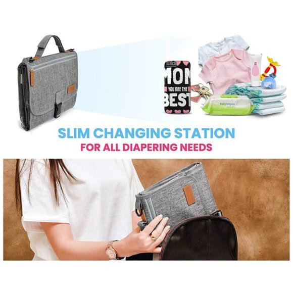 Portable Changing Pad with Shoulder Strap - Detachable Travel Changing Pad - Picture 5 of 6